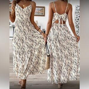 Elegant Black and White Maxi Dress